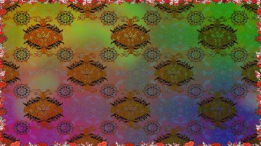 Kahverengi renkli çiçekler. Raster illüstrasyonu. Tropik, dikişsiz çiçek deseni..