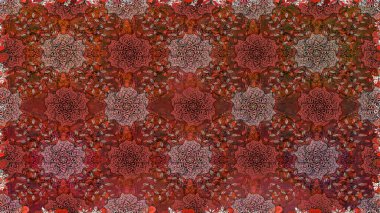 Etnik Mandala süsü. Raster Henna dövme stili. Kızılderili desenli desenli desenli şal deseni. Tekstil, tebrik kartı, boyama kitabı, telefon kılıfı baskısı için kullanılabilir.