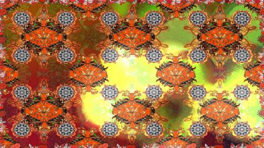 Raster resim. Çiçek açması arka plan kumaş, duvar kağıdı ve kağıt baskı almak için. Parlak buketleri moda grunge arka plan üzerinde. Küçük bir çiçek bir vintage tarzı ile şirin seamless modeli.