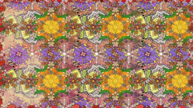 Güzel kumaş deseni. Bahar çiçekli, dikişsiz, sevimli çiçek deseni. Raster illüstrasyonu.