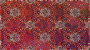 Sevimli çiçek raster deseni. Kahverengi renkli çiçekler. Renkli Bahar Temalı Kusursuz Arkaplan. Düz Çiçek Elementleri Tasarımı.