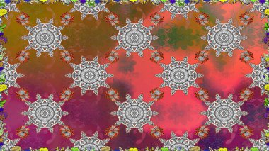 Çiçeksel kahverengi, pürüzsüz desen. Raster Yumuşak kumaş deseni. Raster çiçek izi. Klasik taslak çizimi.