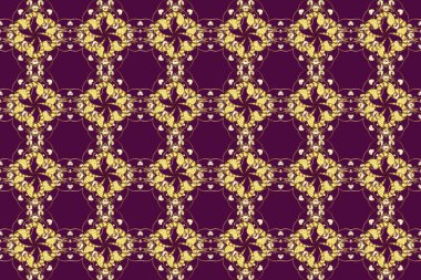 Barok tarzında kusursuz bir doğulu süsü. Raster geleneksel altın pürüzsüz desen mor, kahverengi ve bej renkler.