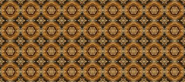 Raster altın çiçek süsü brokar kumaş ve cam desenli. Kusursuz altın desen. Altın elementli bej ve kahverengi renkler. Çiçek desenli altın metal..