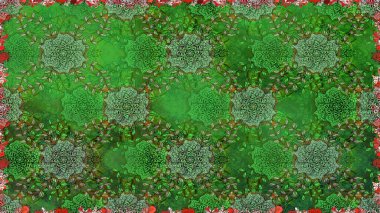 Güzel kumaş deseni. Renkli Bahar Temalı Kusursuz Arkaplan. Zentangle soyut çiçekleri. Raster illüstrasyonu. Düz Çiçek Elementleri Tasarımı. Çiçek tozu..