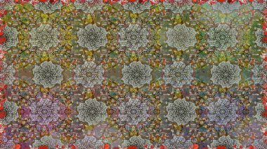 Raster illüstrasyonu. Kusursuz çiçek deseni duvar kâğıdı olarak kullanılabilir. Gri renkli çiçekler.