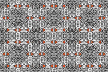 Çiçeksel fantezi tasarımı, parlak bir arka planda, kusursuz bir desen. Renkli Bahar Temalı Kusursuz Arkaplan. Düz Çiçek Elementleri Tasarımı.