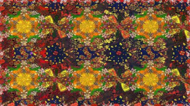 Kahverengi renkte zarif çiçekli suluboya. Renkli Bahar Temalı Kusursuz Arkaplan. Düz Çiçek Elementleri Tasarımı. Raster illüstrasyonu.