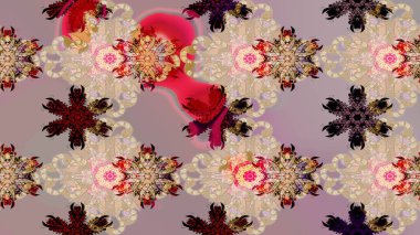 El çizimi çiçek çizimi deseni (fayans). Şirin çiçekli, desenli, bej renkli bir eskiz deseni. Tekstil için suluboya çizim deseni.