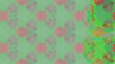 Tarafsız renklere karalamalar çizilmiş çiçek deseni. Raster illüstrasyonu.