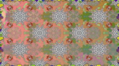 Gri çiçekli kusursuz desen, suluboya çiçek deseni, sevimli çiçek, duvar kağıdı, kart veya kumaş için fayanslı. Raster - stok.