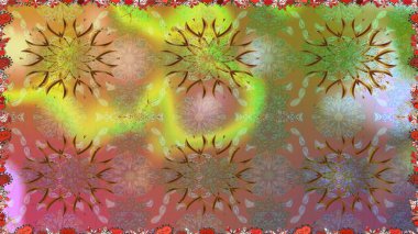 3 boyutlu çiçekler, pürüzsüz. Kahverengi renklerde. Raster illüstrasyonu.