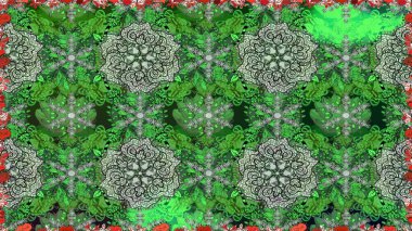 Yeşil renkte zarif çiçek buketi suluboya. Renkli Bahar Temalı Kusursuz Arkaplan. Düz Çiçek Elementleri Tasarımı. Raster illüstrasyonu.