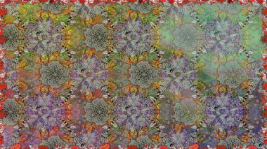 Kızılderili desenli desenli desenli şal deseni. Raster Henna dövme stili. Etnik Mandala süsü. Tekstil, tebrik kartı, boyama kitabı, telefon kılıfı baskısı için kullanılabilir.