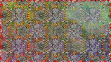 Kızılderili desenli desenli desenli şal deseni. Raster Henna dövme stili. Etnik Mandala süsü. Tekstil, tebrik kartı, boyama kitabı, telefon kılıfı baskısı için kullanılabilir.