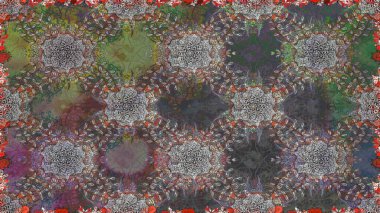 Şirin çiçekleri, desenleri ve gri renkleri olan renksiz bir desen. Elle çizilmiş çiçek deseni (fayans). Tekstil için suluboya desensiz.