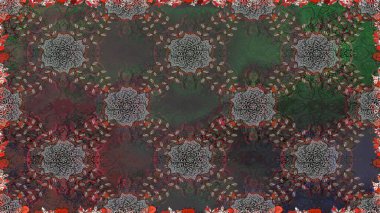 Süslü, dikişsiz, soyut çiçeklerle süslenmiş. Çiçek deseni duvar kağıdı, desen dolguları ve web sayfası arka planı için kullanılabilir. Şekillendirilmiş çiçeklerle kusursuz desen.