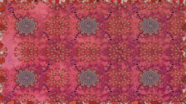 Raster düz çiçekleri pürüzsüz desen. Hediye ambalaj kağıdı, tebrik kartları, posterler ve pankart tasarımı. Pembe renkte çiçekler.