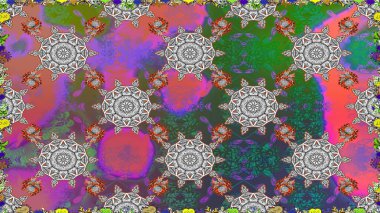 Çiçek deseni. Flower eskiz arka planı. Şatafatlı bahar bahçesi dokusu. Raster illüstrasyonu.