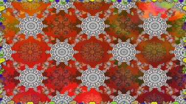 Soyut çiçek desensiz arkaplan. Raster deseni. Kahverengi renklerde. Raster illüstrasyonu. Küçük çiçekte sevimli çiçek deseni var..