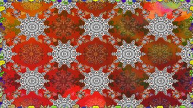 Soyut çiçek desensiz arkaplan. Raster deseni. Kahverengi renklerde. Raster illüstrasyonu. Küçük çiçekte sevimli çiçek deseni var..