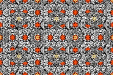 Renkli, pürüzsüz desen. Gri, siyah ve beyaz renkli şirin tekstil tarzında. Çiçek duvar kâğıdı. Raster illüstrasyonu. Çiçek arka planı.