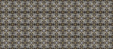 Barok tarzında duvar kağıdı tasarımı için kusursuz damaske deseni arkaplanı. Gri ve bej renklerde altın desenli altın elementler. Süslü raster dekorasyonu.