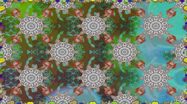 Çiçekler suluboya seamless modeli. Raster şık kumaş deseni.