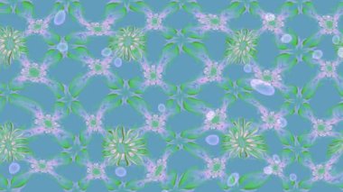 Renkli unsurlarla hareketli arka plan görüntüleri. Çiçekler. Eski model. Bayrak tarzı. Video kaydı. Şablon. Döngü. Kusursuz..