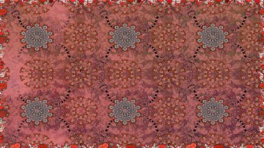 El çizimi çiçekli, pürüzsüz bir desen. Çocuksu tasarım. Kahverengi arka planda. Tekstil, kumaş, ambalaj, hatıra defteri için güzel çiçek arkaplanı..