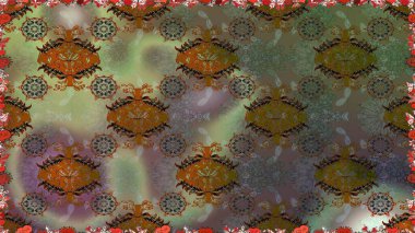 Vadinin çiçekleri kahverengi renklerde. Raster dikişsiz çiçek deseni.