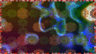 Kahverengi renkli çiçekler. Düz Çiçek Elementleri Tasarımı. Renkli Bahar Temalı Kusursuz Arkaplan. Sevimli çiçek raster deseni.