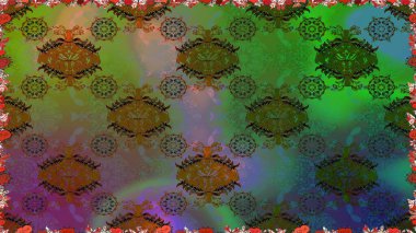 Çizgisiz desen. Şirin çiçekler. Raster Moda kumaş deseni.