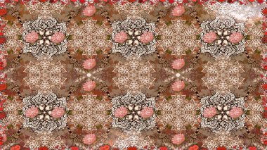 Kahverengi renklerde çiçek desenleri yok, el yapımı papatyalar, papatyalar. Tekrar eden çiçek arkaplanı, zarif kahverengi çiçek duvar kağıdı..