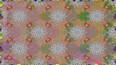 Tekstil ya da kitap kapakları, imalat, duvar kağıtları, baskı, hediye paketi ve yapıştırma kitabı için çiçeksiz arka plan. Küçük çaplı çiçeklerdeki basit şirin desenler. Raster illüstrasyonu.