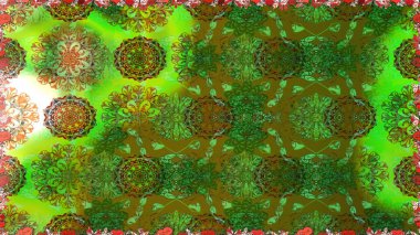 Çiçek desenleri yeşil renklerde, el yapımı papatyalar, papatyalar. Tekrarlayan çiçek arkaplanı, zarif yeşil çiçek duvar kağıdı.