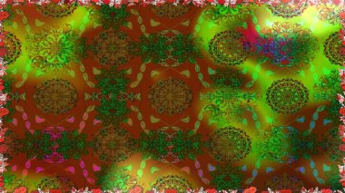 Suluboya, elle çizilmiş. Kahverengi yapraklı yabani çiçekler. Raster illüstrasyonu. Kusursuz arkaplan deseni.