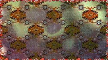 Raster illüstrasyonu. Kahverengi renkte kahverengi papatya deseni. Kahverengi renklerde.