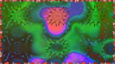 Raster. Yeşil renkli güzel çiçeklerle kusursuz desen, suluboya çiçek deseni, duvar kağıdı, kart ya da kumaş için fayanslı..