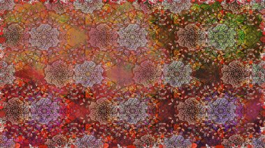 Raster dikişsiz Güzel kumaş deseni. Düz Çiçek Elemanları Tasarım. Çiçek deseni. Renkli Bahar Teması kesintisiz desen Arka Plan.