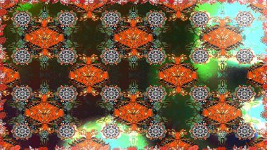 Kahverengi renkte zarif çiçekli suluboya. Düz Çiçek Elementleri Tasarımı. Renkli Bahar Temalı Kusursuz Arkaplan. Raster illüstrasyonu.