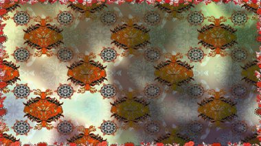 Çiçek ve yapraklı karalama şeklinde Raster çiçek deseni. Raster illüstrasyonu. Yumuşak, bahar çiçekleri kahverengi renklerde.