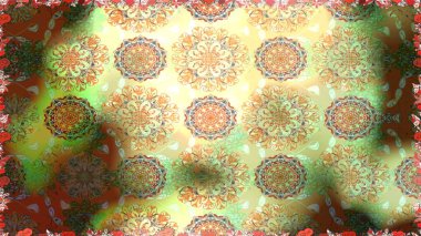 Raster illüstrasyonu. Bej renklerde. 3D çiçekler, pürüzsüz.