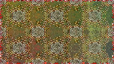 Sevimli çiçek raster deseni. Renkli Yaz Temalı Kusursuz Arkaplan. Kahverengi renkli çiçekler. Düz Çiçek Elementleri Tasarımı.