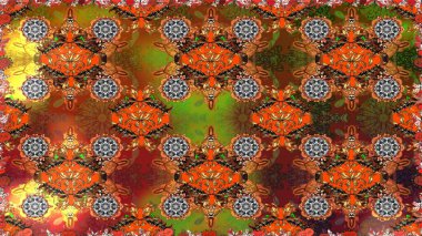 Raster illüstrasyonu. Kusursuz çiçek deseni duvar kâğıdı olarak kullanılabilir. Kahverengi renkte çiçekler.