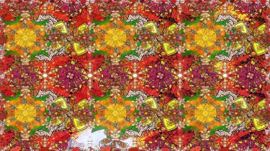 Kumaş, tekstil, duvar kağıdı baskısı için. Raster. Tomurcukları çiçek olan sevimli bir çiçek deseni. Kusursuz bir geçmişi var. Raster illüstrasyonu. Antika retro tarzı.