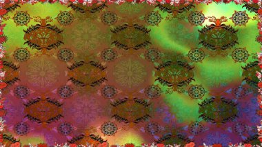 Güzel kumaş deseni. Düz Çiçek Elementleri Tasarımı. Renkli Bahar Temalı Kusursuz Arkaplan. Raster illüstrasyonu. Karalama çiçeği. Zentangle soyut çiçekleri.