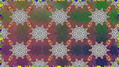 Raster illüstrasyonu. Gri renklerde bahar çiçekleri. Yaprak ve çiçeklerin suluboya resmi, gri renklerde kusursuz desen.