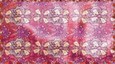 Raster deseni. Çiçekler, suluboya ile dikişsiz çiçek deseni. Küçük çiçek Güzel Çiçek desen.