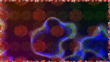 Raster illüstrasyonu. Kusursuz. Şirin çiçek elementleri. Kahverengi renkte çiçekler.